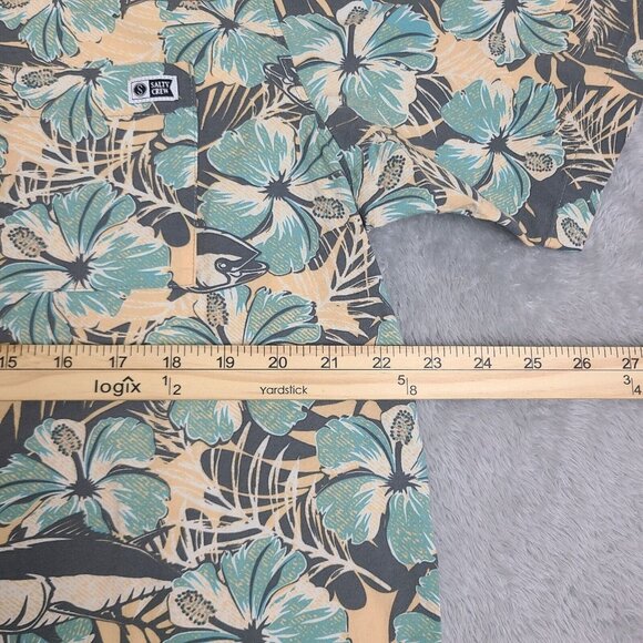 Salty Crew Island Daze Short Sleeve Woven Button-Up Shirt - Gold Size X-Large - Picture 5 of 8